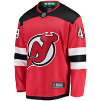New Jersey Devils Luke Hughes Fanatics Red Home Breakaway Player Jersey