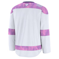 Tampa Bay Lightning Fanatics White 2024 Hockey Fights Cancer Practice Jersey