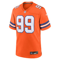 Denver Broncos Zach Allen Nike Orange Alternate Game Jersey