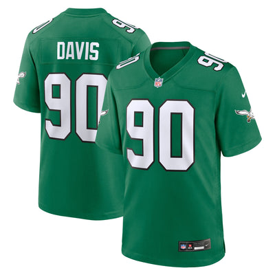 Philadelphia Eagles Jordan Davis Nike Kelly Green Alternate Game Jersey