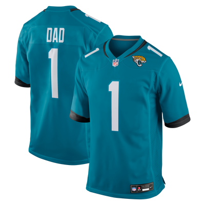 Jacksonville Jaguars Number 1 Dad Nike Teal Game Jersey