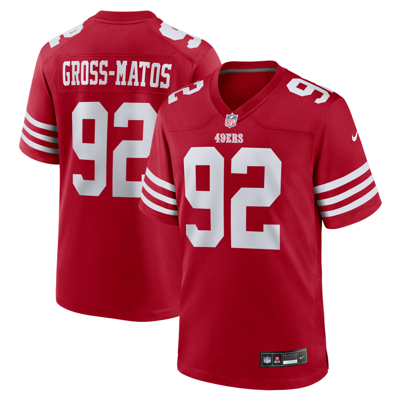 San Francisco 49ers Yetur Gross-Matos Nike Scarlet Team Game Jersey