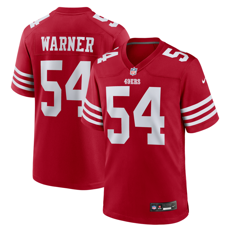 San Francisco 49ers Fred Warner Nike Scarlet Team Game Player Jersey