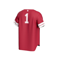 #1 Oklahoma Sooners GameDay Greats Lightweight Collegiate Baseball Fashion Jersey - Crimson
