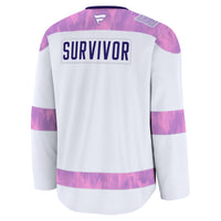 Vancouver Canucks Fanatics White Hockey Fights Cancer Survivor Practice Jersey