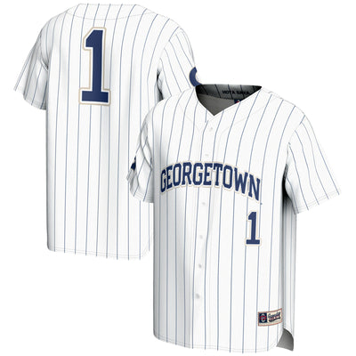 #1 Georgetown Hoyas GameDay Greats Lightweight Baseball Fashion Jersey - White
