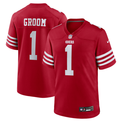 San Francisco 49ers Number 1 Groom Nike Scarlet Game Jersey