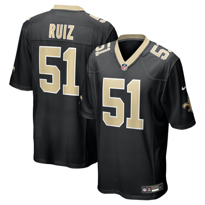 New Orleans Saints Cesar Ruiz Nike Black Player Game Jersey