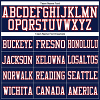 Custom Navy White-Red Mesh Authentic Football Jersey