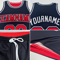 Custom Red Black-White Reversible Double Side Sublimation Basketball Set Jersey