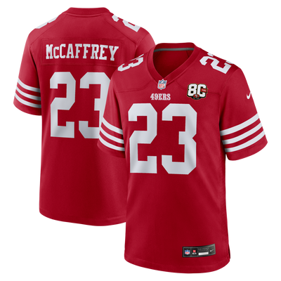 San Francisco 49ers Christian McCaffrey Nike Scarlet 80th Anniversary Game Jersey