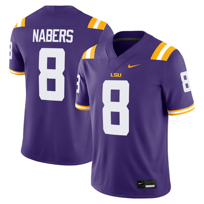 Malik Nabers LSU Tigers Nike Player Game Jersey - Purple