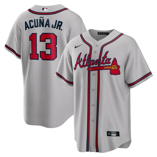 Atlanta Braves Ronald Acuna Jr. Nike Gray Road Replica Player Name Jersey