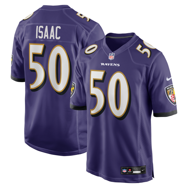 Baltimore Ravens Adisa Isaac Nike Purple Team Game Jersey