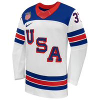 Connor Hellebuyck Nike White US Hockey 2026 Away Replica Jersey
