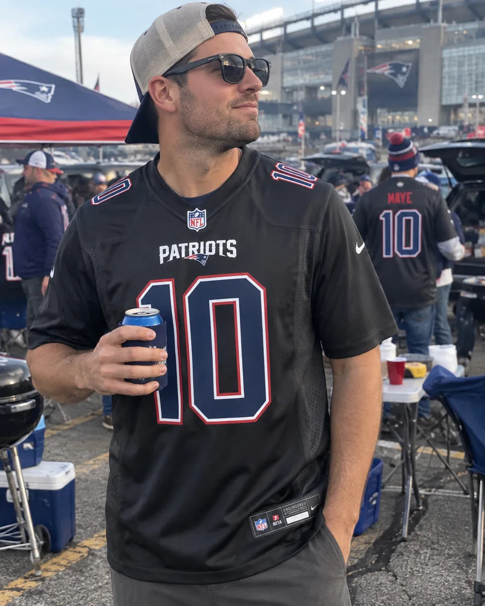 New England Patriots Drake Maye Nike Carbon Black Fashion Game Jersey